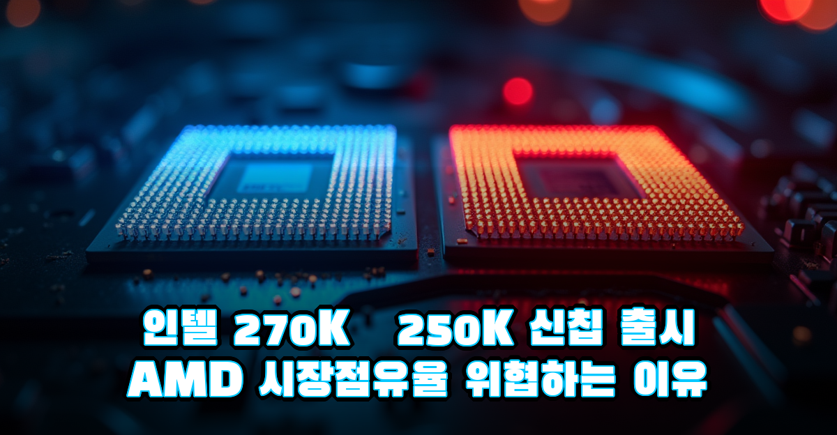인텔 270K·250K 신칩 출시, AMD 시장점유율 10% 위협하는 이유 썸네일