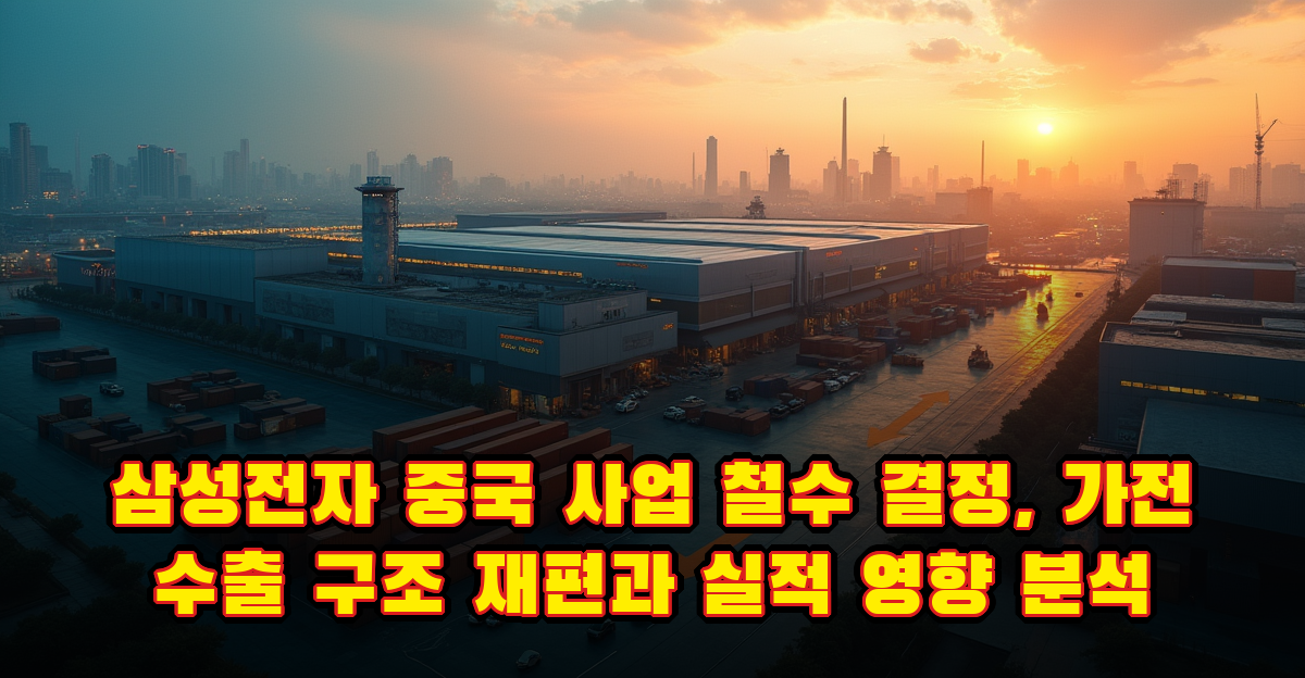 삼성전자 중국 사업 철수 결정, 가전 수출 구조 재편과 실적 영향 분석 썸네일