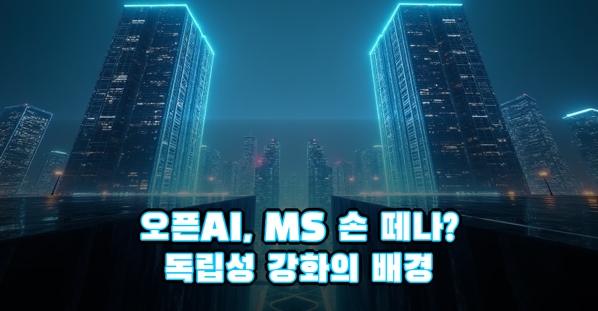 오픈AI 독립성 강화 협약, 마이크로소프트 투자 의존도 낮추는 배경 썸네일