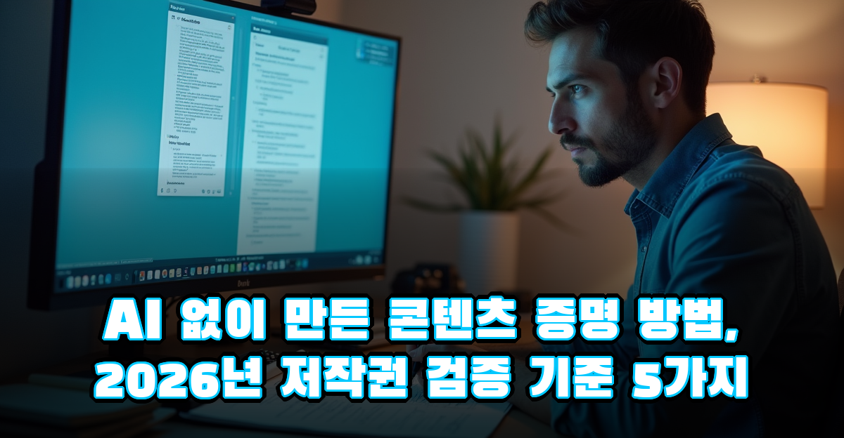 AI 없이 만든 콘텐츠 증명 방법, 2026년 저작권 검증 기준 5가지 썸네일