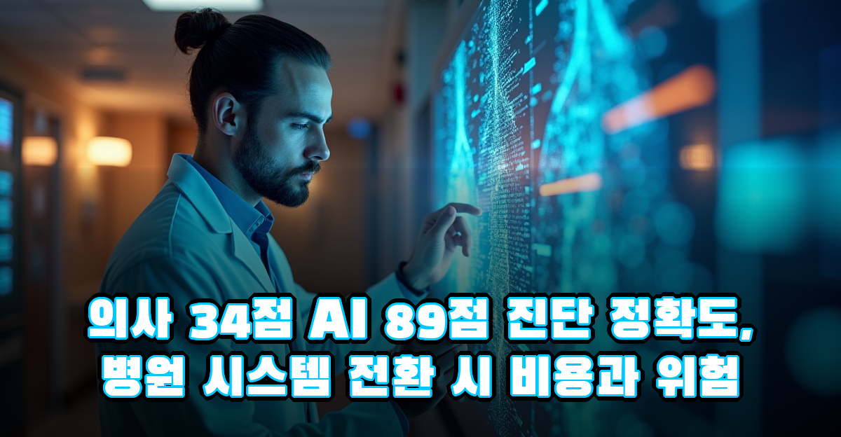 의사 34점 AI 89점 진단 정확도, 병원 시스템 전환 시 비용과 위험 썸네일